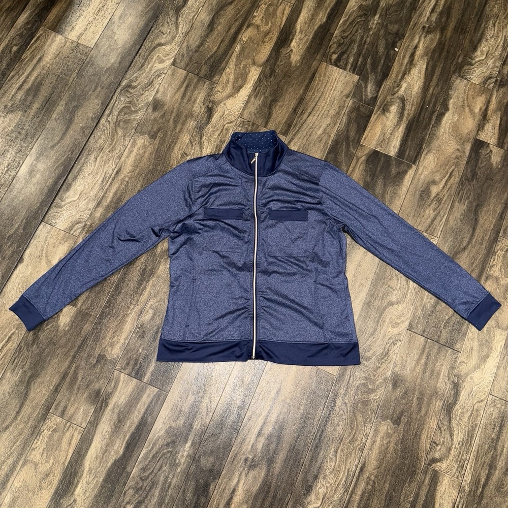 Pebble Beach Dry Luxe Women's Full-Zip Blue Sweatshirt Jacket Size L